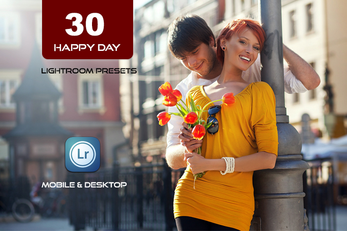 30 پریست لایت روم حرفه ای 2022 رنگی تم روز خوش Happy Day Lightroom Presets