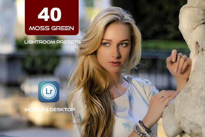 40 پریست لایت روم 2023 حرفه ای و پریست کمرا راو تم خزه سبز Moss Green Lightroom Presets