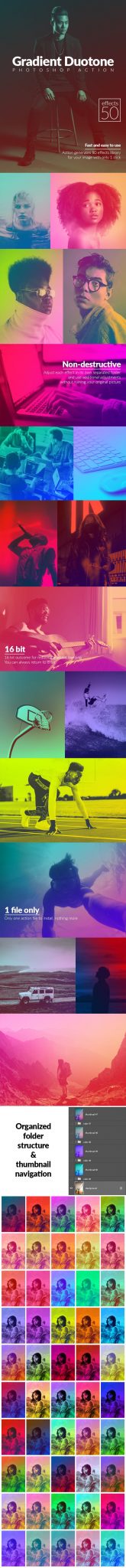 دانلود 50 اکشن فتوشاپ بنام Gradient Duotone Effects Photoshop Action دانلود 50 اکشن فتوشاپ بنام Gradient Duotone Effects Photoshop Action