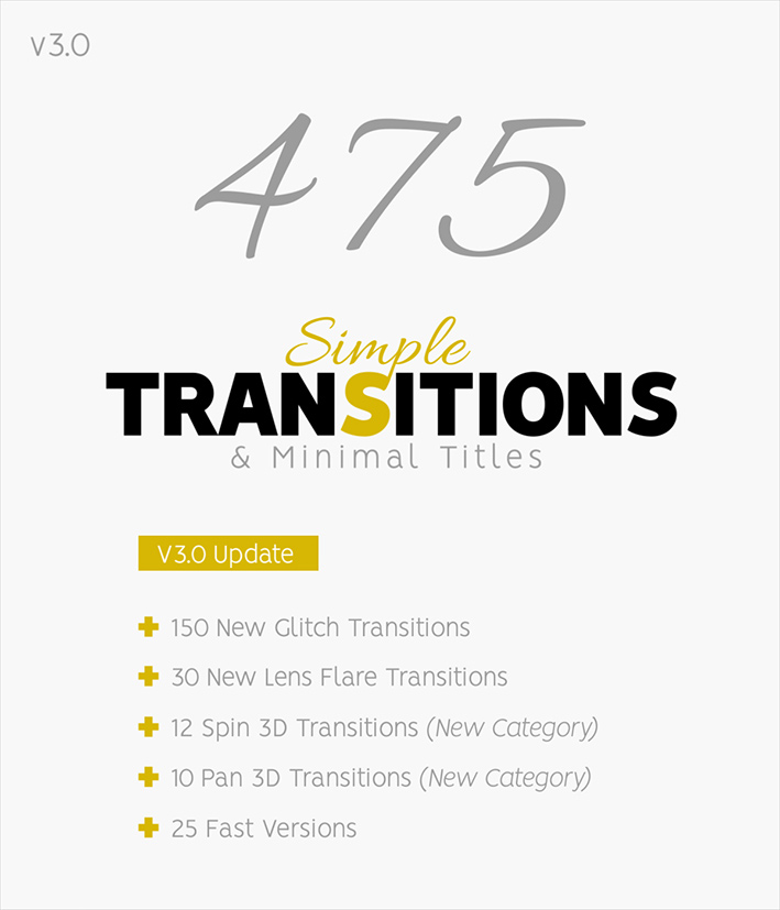 مجموعه عظیم ترنزیشن و تایتل آماده پریمیر : Simple Transitions مجموعه عظیم ترنزیشن و تایتل آماده پریمیر : Simple Transitions