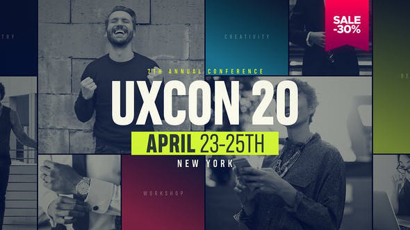 پروژه افترافکت با موزیک معرفی شرکت Broadcast Opener پروژه افترافکت با موزیک معرفی شرکت UXConference Event Promo