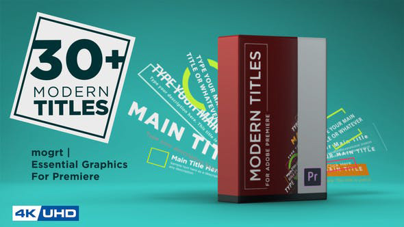 تایتل آماده پریمیر رزولوشن 4K پکیج 30 عددی Modern Titles Pack تایتل آماده پریمیر رزولوشن 4K پکیج 30 عددی Modern Titles Pack