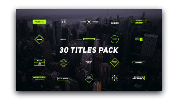دانلود پکیج 30 عددی تایتل آماده پریمیر Titles Pack دانلود پکیج 30 عددی تایتل آماده پریمیر Titles Pack
