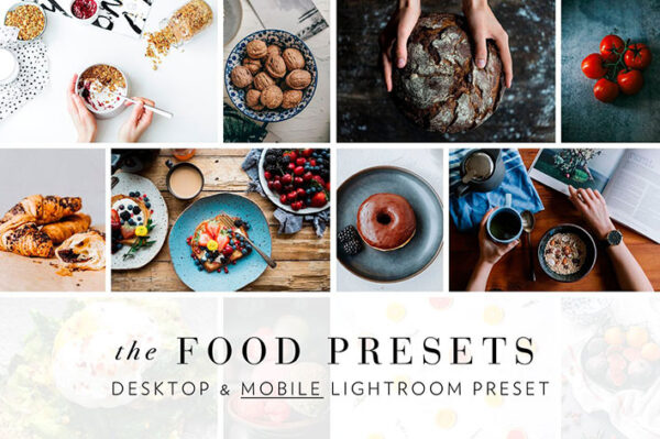 دانلود 30 پریست لایت روم تم مواد غذایی Food Photography Lightroom Preset