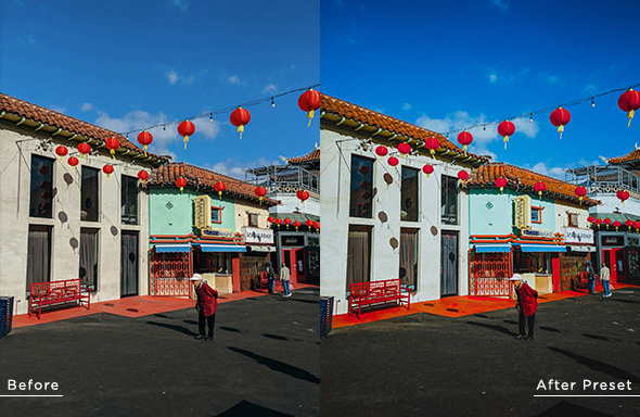 12 پریست لایت روم تم رنگی چین Chinatown Style Lightroom Presets