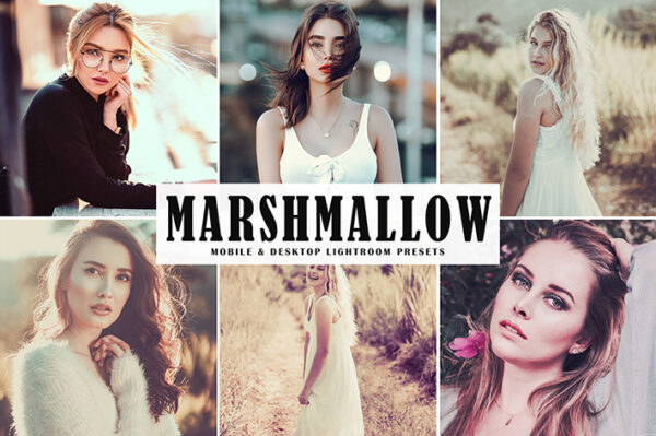 34 پریست لایت روم و پریست کمراراو تم گل ختمی Marshmallow Mobile And Desktop Lightroom Presets