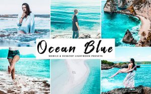 34 پریست لایت روم و کمرا راو و اکشن کمرا راو فتوشاپ اقیانوس آبی Ocean Blue Lightroom Presets Pack