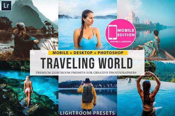 54 پریست رنگی لایت روم حرفه ای مسافرت Traveling lightroom presets