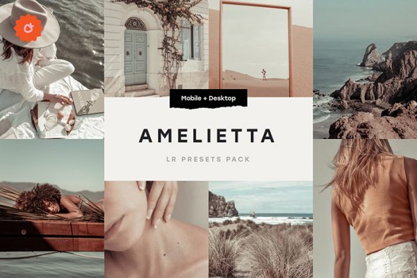 6 پریست لایت روم دسکتاپ و موبایل تم رنگی پاستلی Amelietta Lightroom Presets