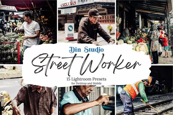 ۳۰ پریست رنگی لایت روم حرفه ای تم کار خیابانی Street Worker Lightroom Presets