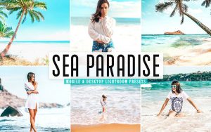 ۴۰ پریست لایت روم و پریست Camera Raw و اکشن فتوشاپ تم بهشت دریا Sea Paradise Pro Lightroom Presets