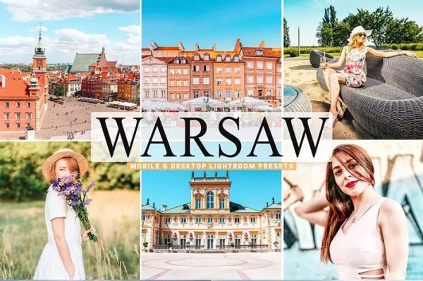 ۴۰ پریست لایت روم و پریست Camera Raw و اکشن فتوشاپ ورشو پایتخت لهستان Warsaw Pro Lightroom Presets