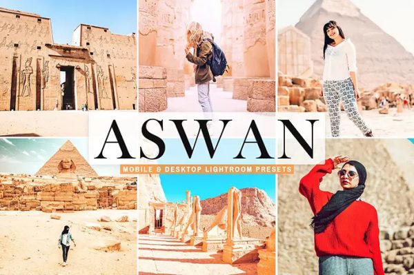 ۴۰ پریست لایت روم و پریست کمرا راو و اکشن فتوشاپ شهر آسوان مصر Aswan Lightroom Presets