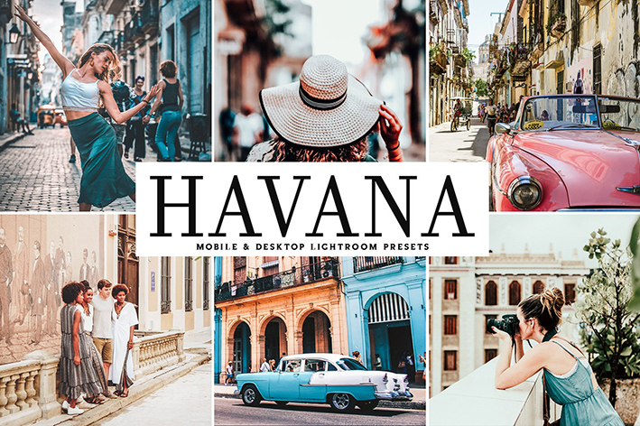 34 پریست لایت روم و Camera Raw و اکشن کمرا راو فتوشاپ تم هاوانا Havana Lightroom Presets