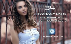 34 پریست لایت روم پرتره و کمرا راو و اکشن کمرا راو فتوشاپ Fantasy Dark Professional Lightroom Presets