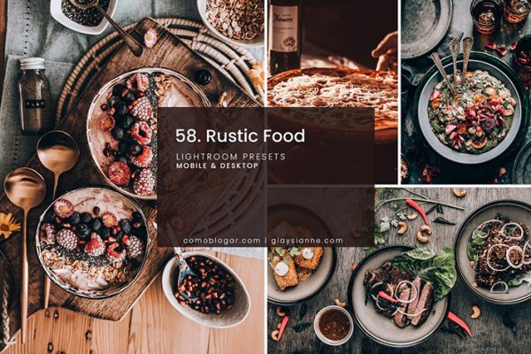 دانلود 8 پریست لایت روم تم مواد غذایی روستایی Rustic Food