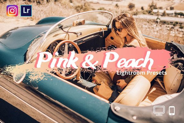 20 پریست لایت روم تم رنگ صورتی Pink&Peach Lightroom Presets