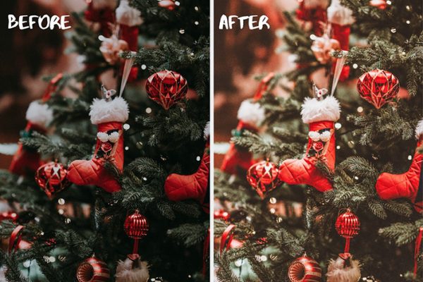 20 پریست لایت روم حرفه ای تم هدیه کریسمس Santa's Gifts Lightroom Presets