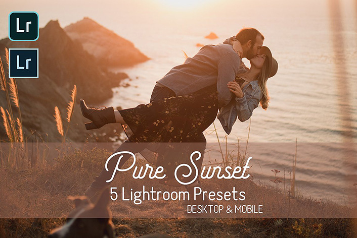 10 پریست لایت روم حرفه ای تم غروب عاشقانه Pure Sunset Lightroom Presets