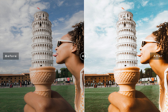 34 پریست لایت روم و Camera Raw و اکشن کمرا راو فتوشاپ پیزا ایتالیا Pisa Lightroom Presets