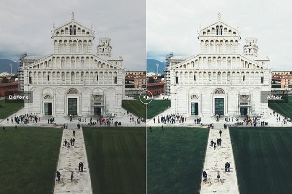 34 پریست لایت روم و Camera Raw و اکشن کمرا راو فتوشاپ پیزا ایتالیا Pisa Lightroom Presets