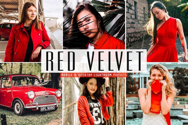 34 پریست لایت روم و Camera Raw و اکشن کمرا راو فتوشاپ تم مخمل قرمز Red Velvet Lightroom Presets