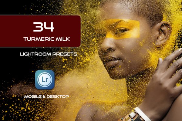 34 پریست لایت روم و Camera Raw و اکشن کمرا راو فتوشاپ رنگ زردچوبه Turmeric Milk Lightroom Presets