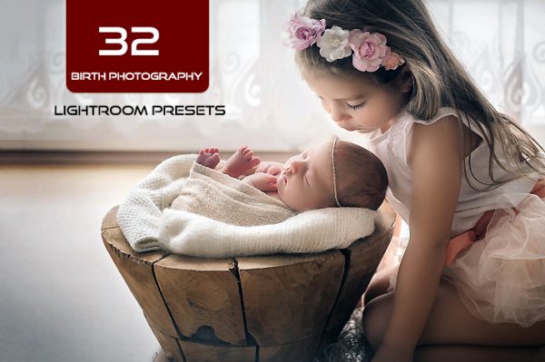 32 پریست لایت روم حرفه ای آتلیه کودک و نوزاد Birth Photography Lightroom Presets