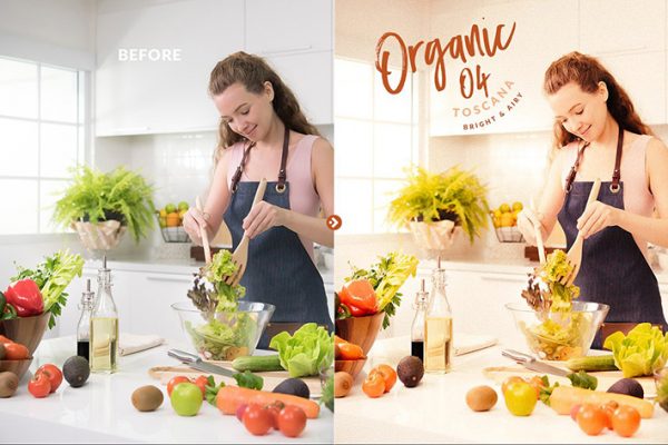 40 پریست لایت روم غذایی و پریست کمرا راو فتوشاپ تم ارگانیک Organic Food Lightroom Presets
