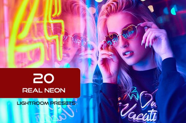20 پریست پرتره لایت روم فوق حرفه ای نور نئون Real Neon Portrait Lightroom Presets