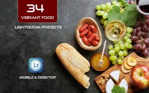 34 پریست لایت روم غذا و Camera Raw و اکشن کمرا راو فتوشاپ Vibrant Food Photography Lightroom Presets