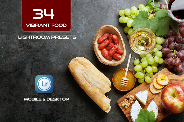 34 پریست لایت روم غذا و Camera Raw و اکشن کمرا راو فتوشاپ Vibrant Food Photography Lightroom Presets