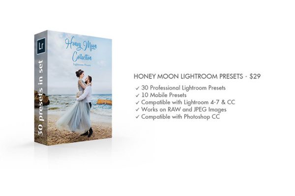 50 پریست لایت روم براش لایت روم تم ماه عسل Honey Moon Lightroom Presets