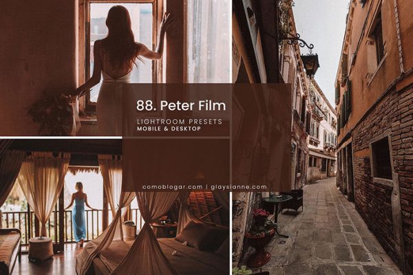 26 پریست لایت روم تم قهوه ای و نارنجی Peter Film Lightroom Presets
