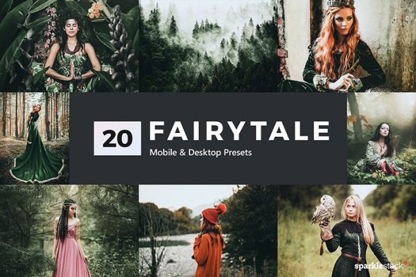 120 پریست لایت روم و پریست کمرا راو فتوشاپ و لات رنگی تم افسانه Fairytale Lightroom Presets