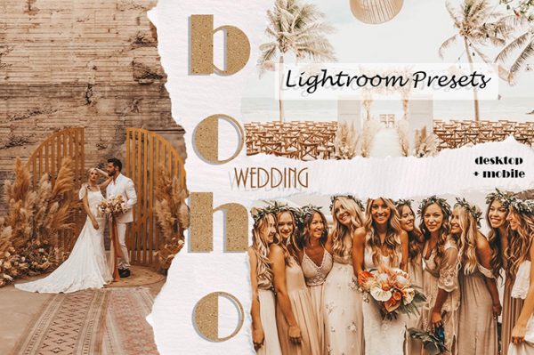 20 پریست لایت روم حرفه ای عروسی Boho Wedding Lightroom Presets