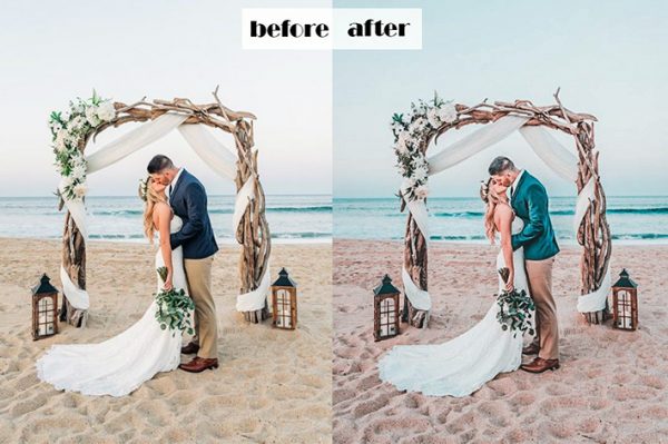 20 پریست لایت روم حرفه ای عروسی تم عروس ساحل Beach Wedding Lightroom Presets