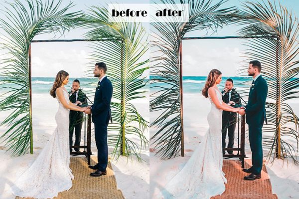 20 پریست لایت روم حرفه ای عروسی تم عروس ساحل Beach Wedding Lightroom Presets