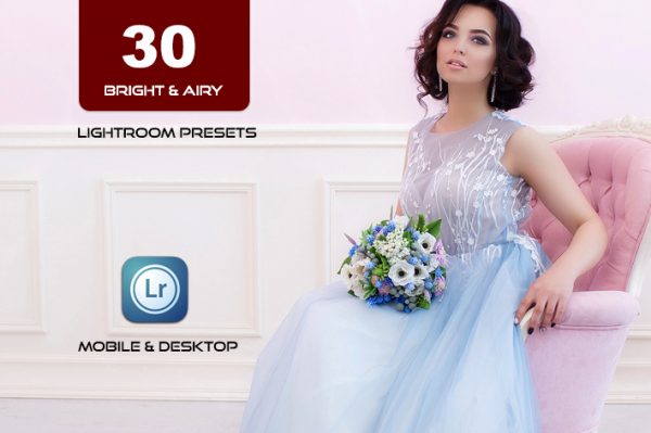 30 پریست لایت روم عروسی و پریست کمرا راو فتوشاپ Bright Airy Lightroom Presets