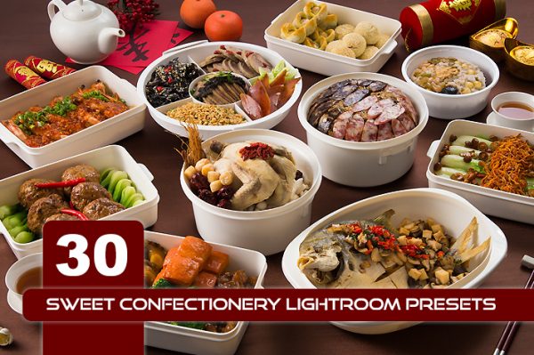 30 پریست لایت روم مواد غذایی حرفه ای Sweet Confectionery Lightroom Presets