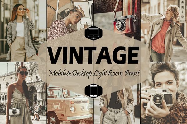 36 پریست لایت روم حرفه ای افکت عکس قدیمی Vintage retro Lightroom Presets