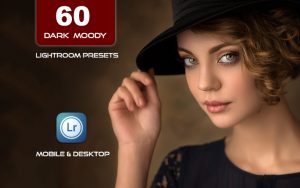 60 پریست لایت روم پرتره و پریست کمرا راو فتوشاپ Dark and Moody Lightroom Presets