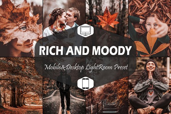 ۲۰ پریست لایت روم حرفه ای 2021 پاییزی Rich Moody Fall Lightroom Presets