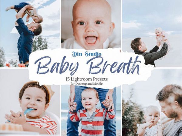 30 پریست لایت روم حرفه ای کودک و نوزاد Baby Breath Lightroom Presets