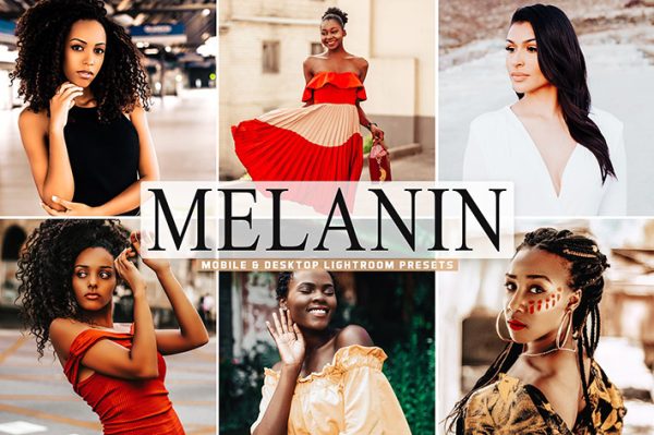 40 پریست لایت روم پرتره و کمرا راو و اکشن کمرا راو فتوشاپ تم پوست تیره Melanin Lightroom Presets