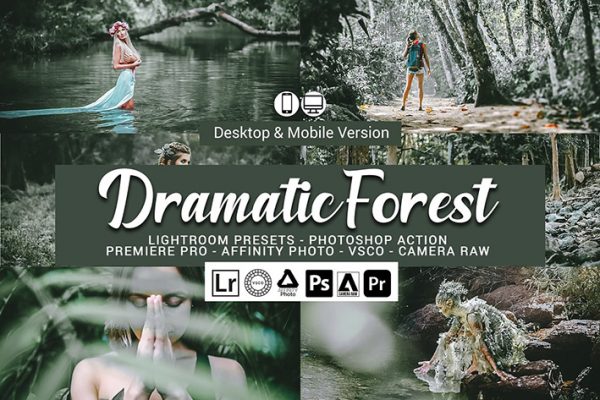 80 پریست لایت روم و لات رنگی تم جنگل دراماتیک Dramatic Forest Lightroom Presets