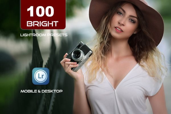 100 پریست لایت روم 2021 حرفه ای تم روشن Bright Lightroom Preset Bundle