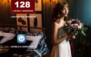 128 پریست لایت روم عروسی حرفه ای تم عشق عروسی Lovely Wedding Lightroom Preset