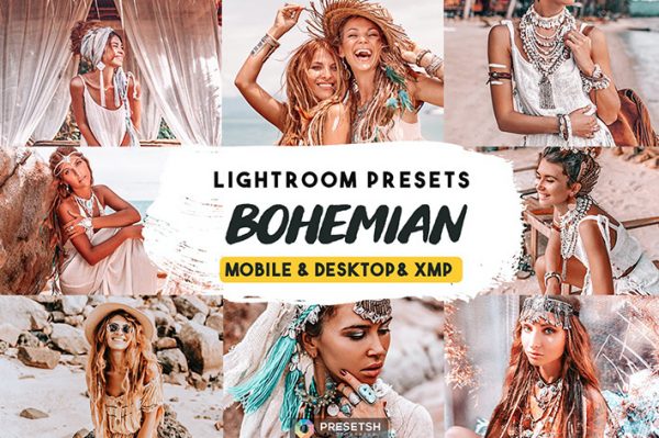 20 پریست لایت روم حرفه ای رنگی Bohemian lightroom presets