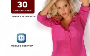 30 پریست لایت روم حرفه ای تم رنگ صورتی Cotton Candy Lightroom Presets